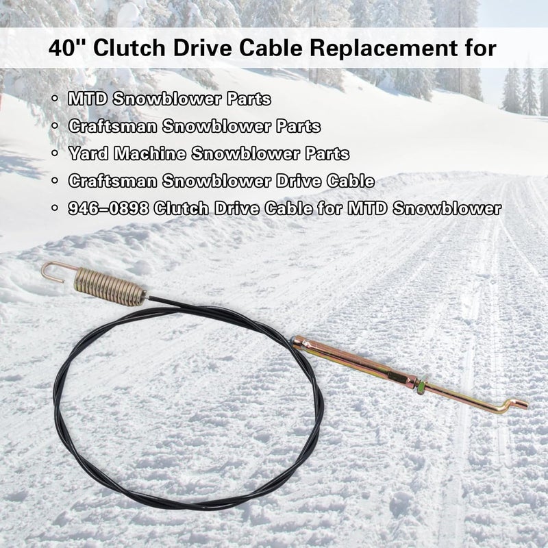 Dofank 946-0898 Clutch Drive Cable for MTD, Craftsman, Yard Machine, Troy-Bilt Snowblower, Replaces MTD 746-0898, 746-0898A, 946-0898A - Image 3